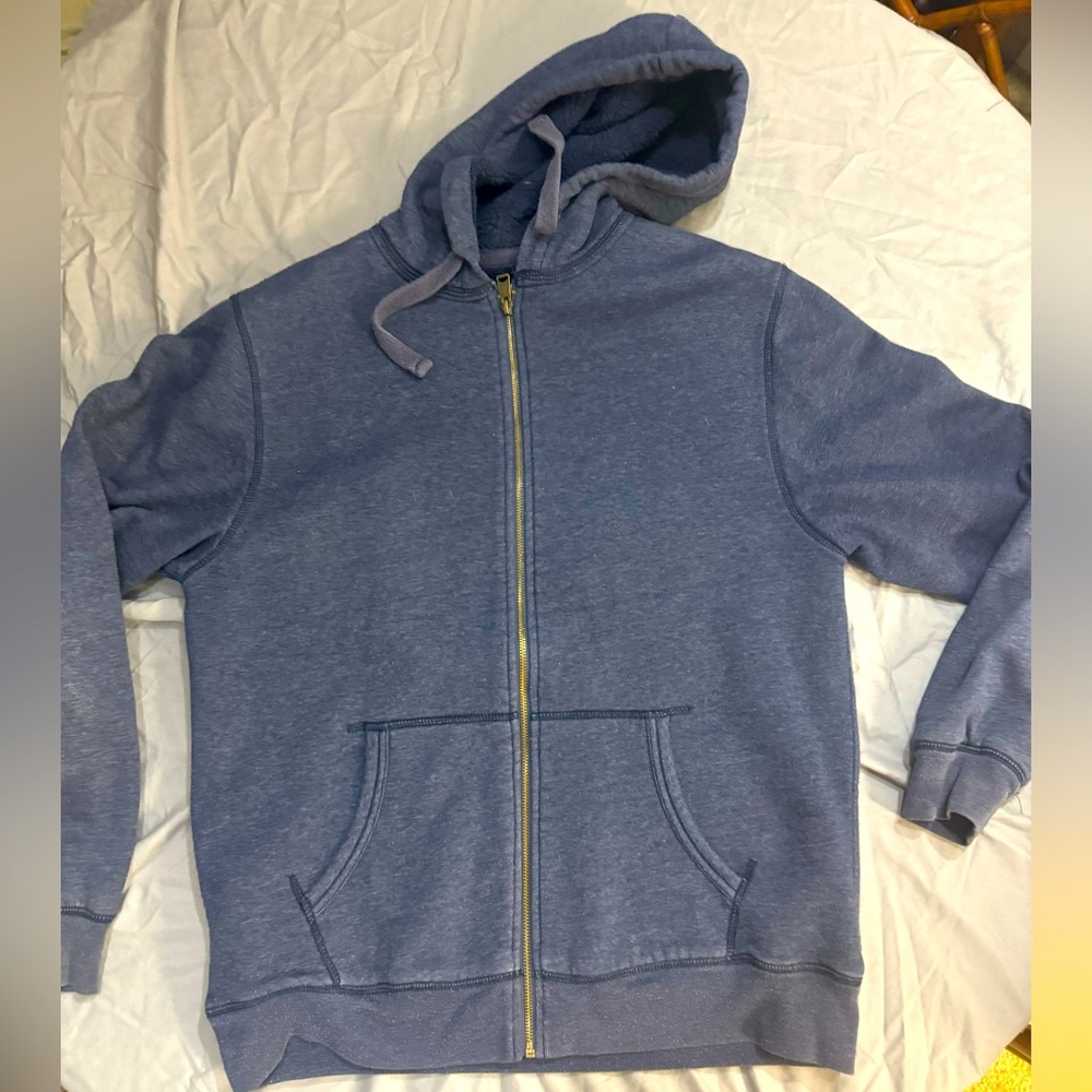 Old Navy Heavyweight Blue Hoodie Sweatshirt in Large